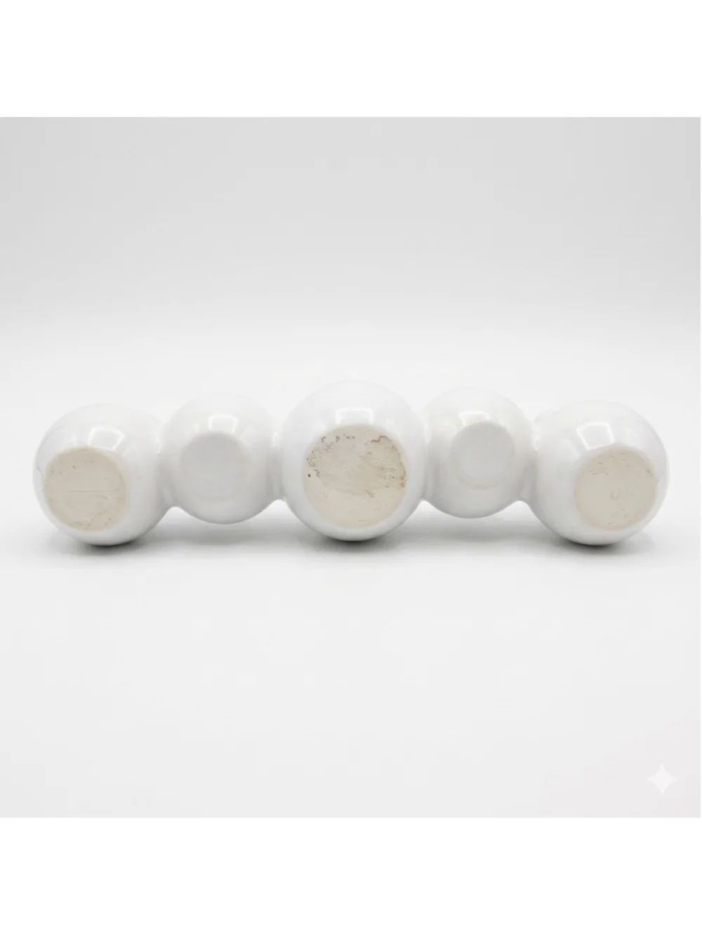 White Ceramic Multi-Bud Vase One Size Unbranded